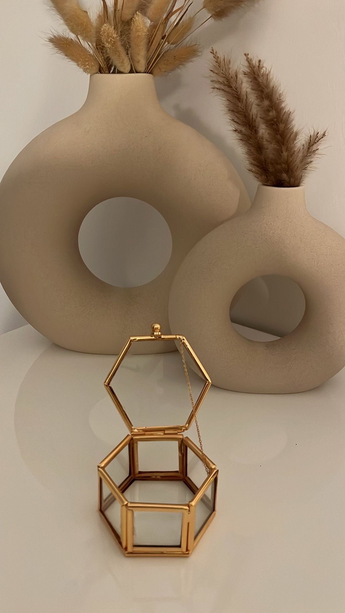 Ringbox sechseck Gold Nisan Bohca Hochzeit Verlobung