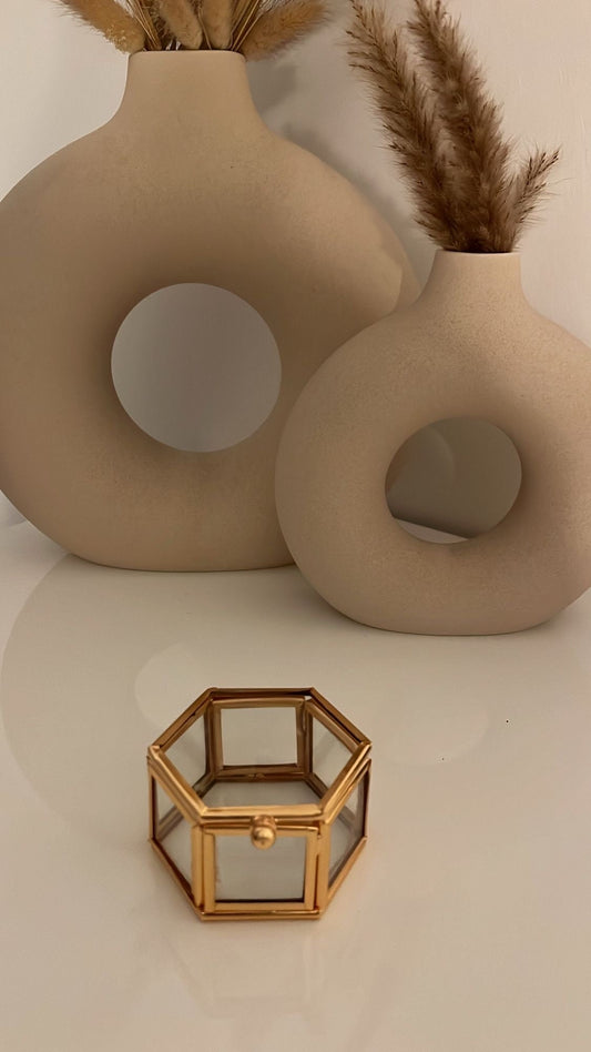 Ringbox sechseck Gold Nisan Bohca Hochzeit Verlobung