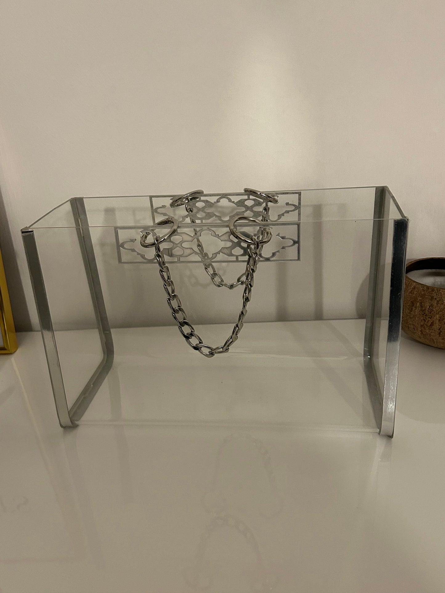 Plexiglas Tasche Silber Ceyiz Hochzeit Nisan Tyafer restposten