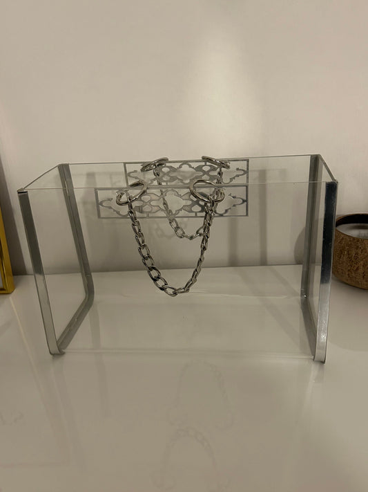 Plexiglas Tasche Silber Ceyiz Hochzeit Nisan Tyafer restposten