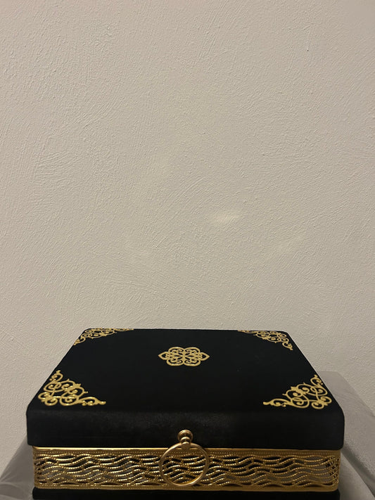 Koran Set Box Set Samt div.Farben Gold Metall Box Edel