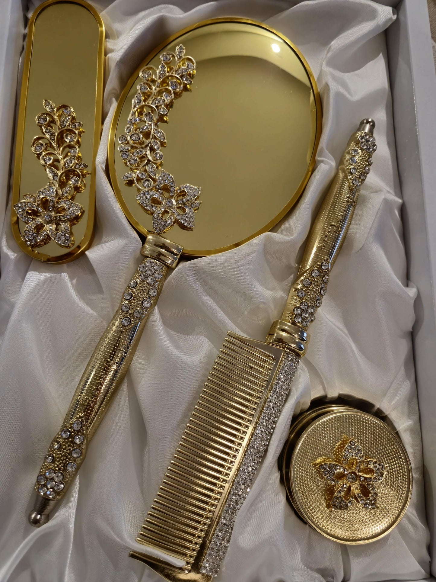 Ceyiz Bürsten Handspiegel Set 4tlg lüx hochwertig Gold