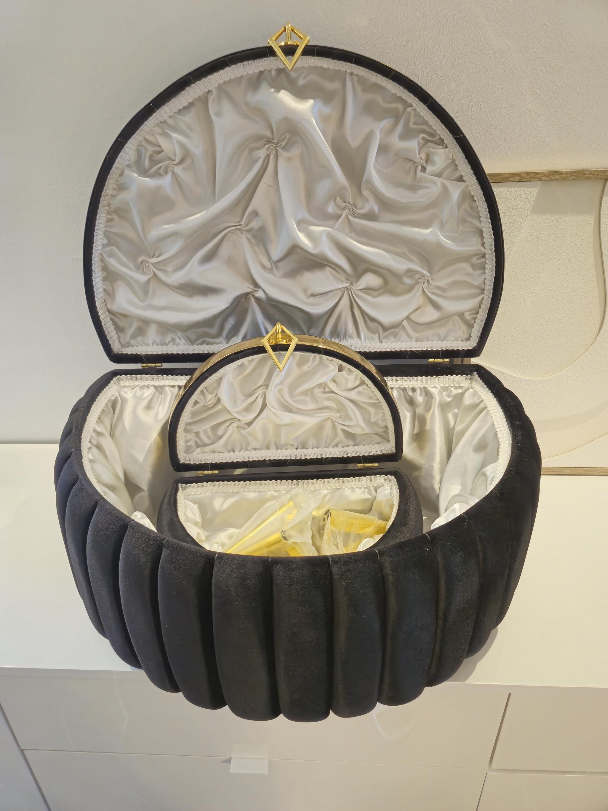 Sandik Bohca Aufbewahrungsboxen 2 Teilig Creme hochwertig