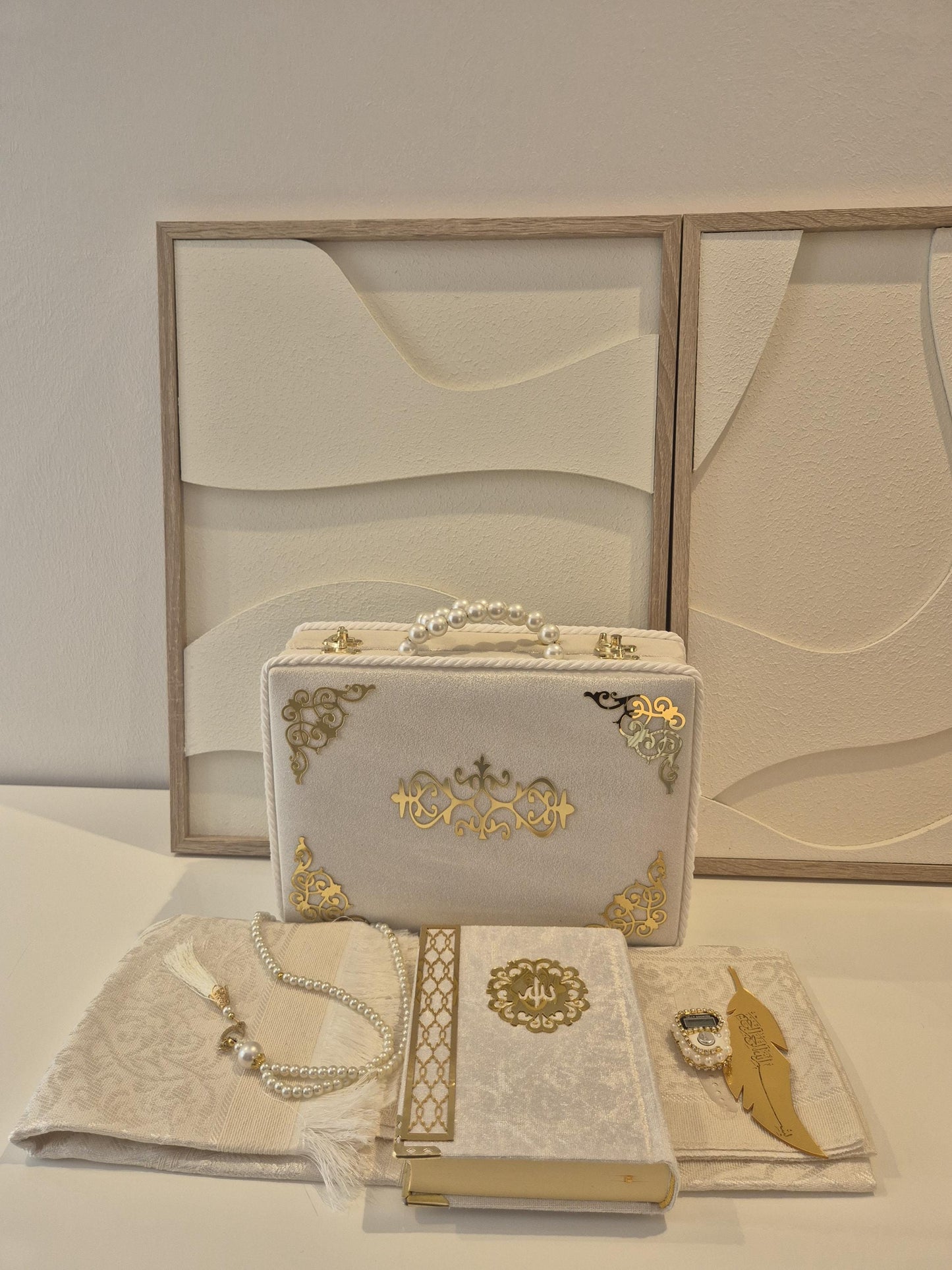 Koran Set Box Islam Geschenkbox in Farbe Gold oder Creme