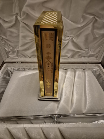 Luxus große Arabische Koran mit Crystal Tesbih in Geschenkbox in Farbe Gold div Farben auf Wunsch