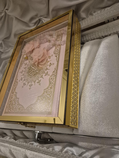 Luxus große Arabische Koran mit Crystal Tesbih in Geschenkbox in Farbe Gold div Farben auf Wunsch