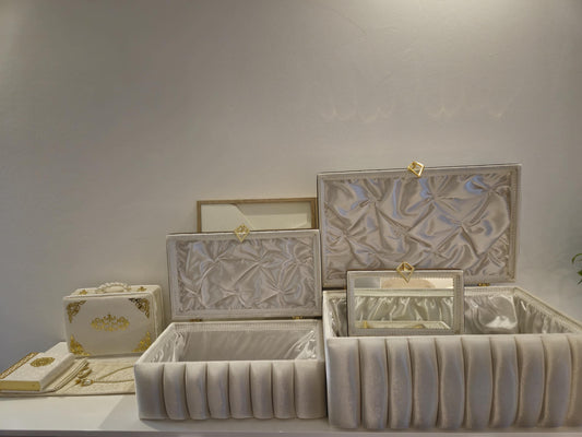 Ceyiz Bohca 1+1 Set 3er Sandik + Koran Set 4tlg Samt gepolstert Monatsdeal