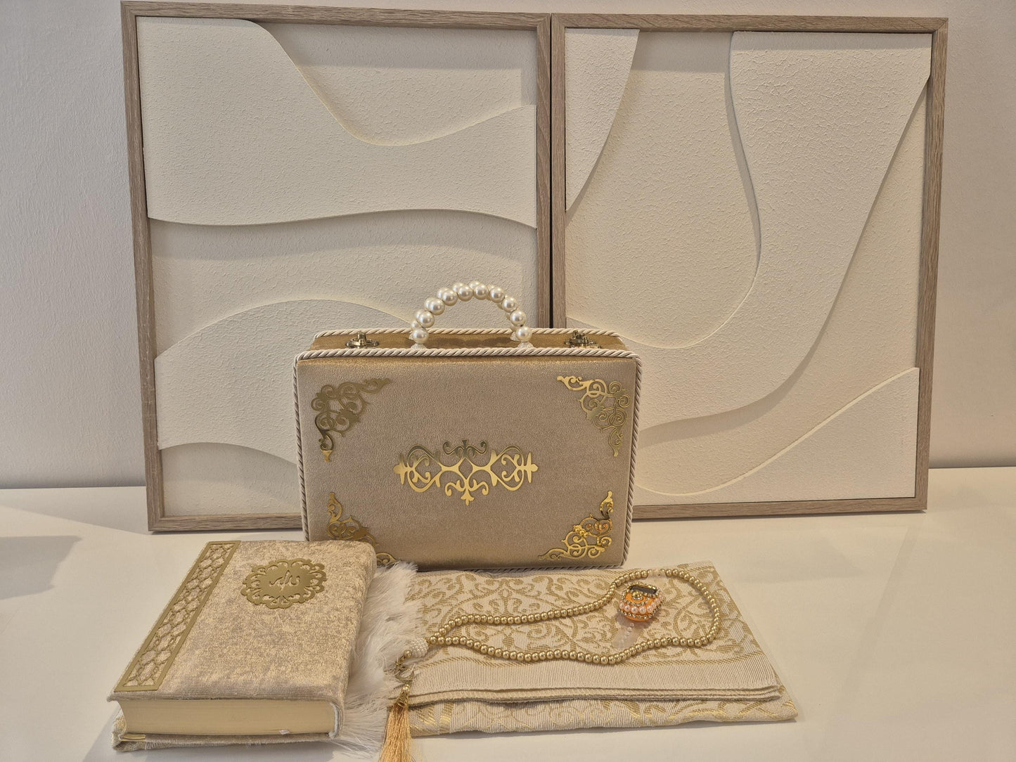 Koran Set Box Islam Geschenkbox in Farbe Gold oder Creme