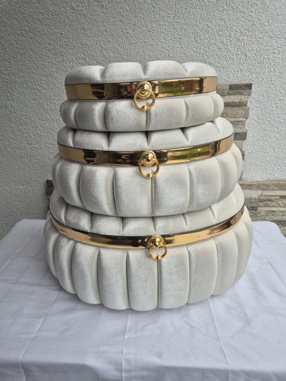 Sandik Bohca Aufbewahrungsboxen 3 Teilig creme