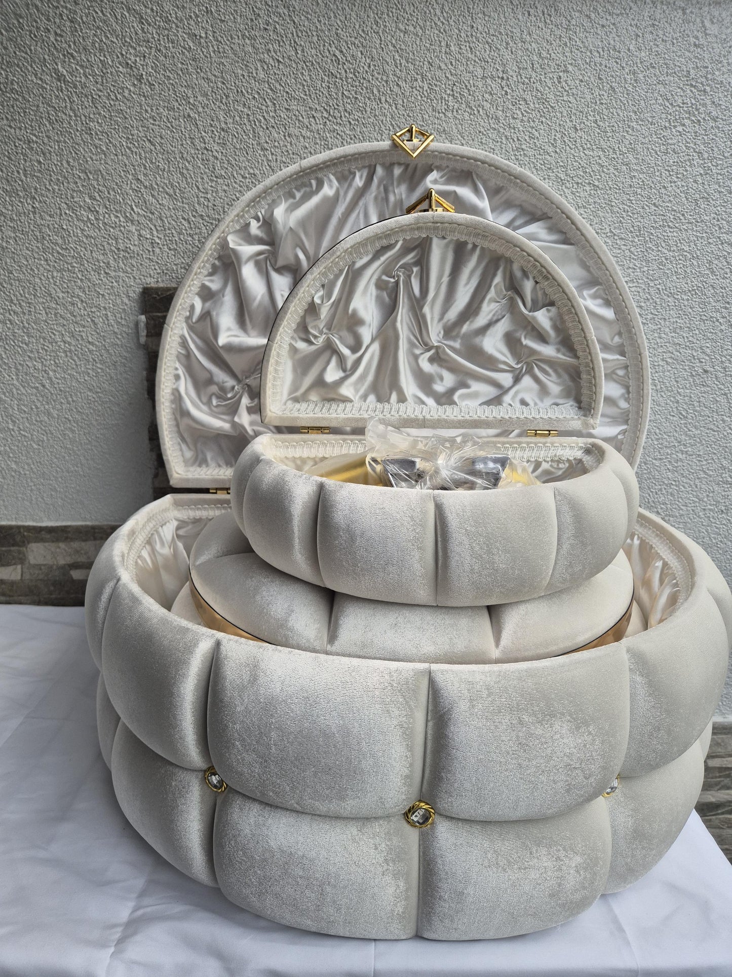 3teiliges Luxus-Boxen Set – Hochzeit Brautaccessoires