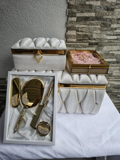 Ceyiz Bohca 3er Sandik +Handspiegelset+Kuran Set 4tlg