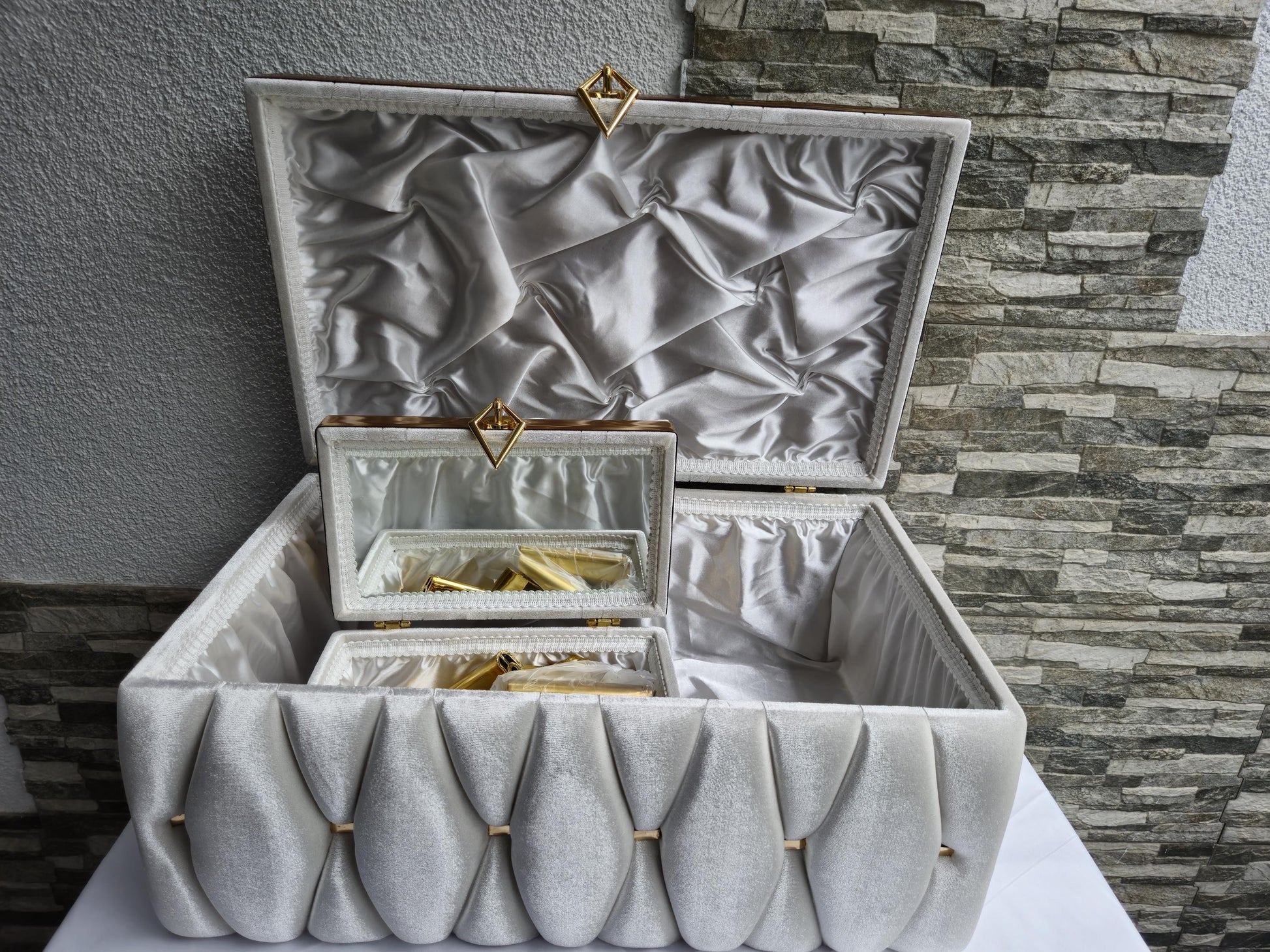 Ceyiz Bohca 3er Sandik +Handspiegelset+Kuran Set 4tlg