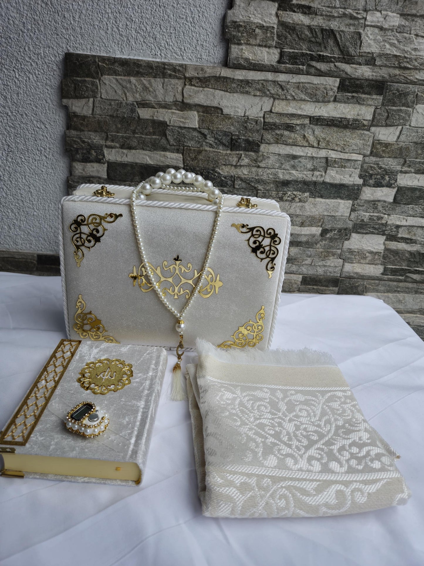 Koran Set Box Islam Geschenkbox in Farbe Gold oder Creme