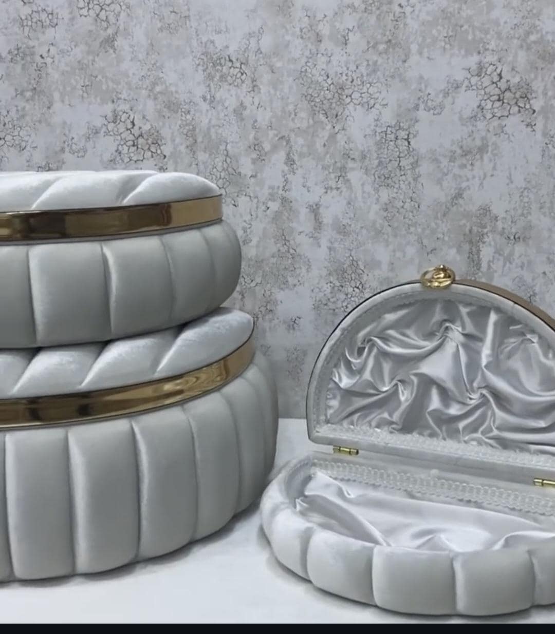 Sandik Bohca Aufbewahrungsboxen 3 Teilig creme