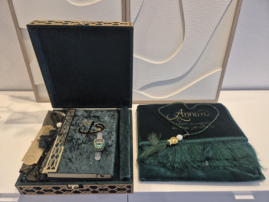 Koran Set Box Islam Geschenkbox in Farbe Grün Set