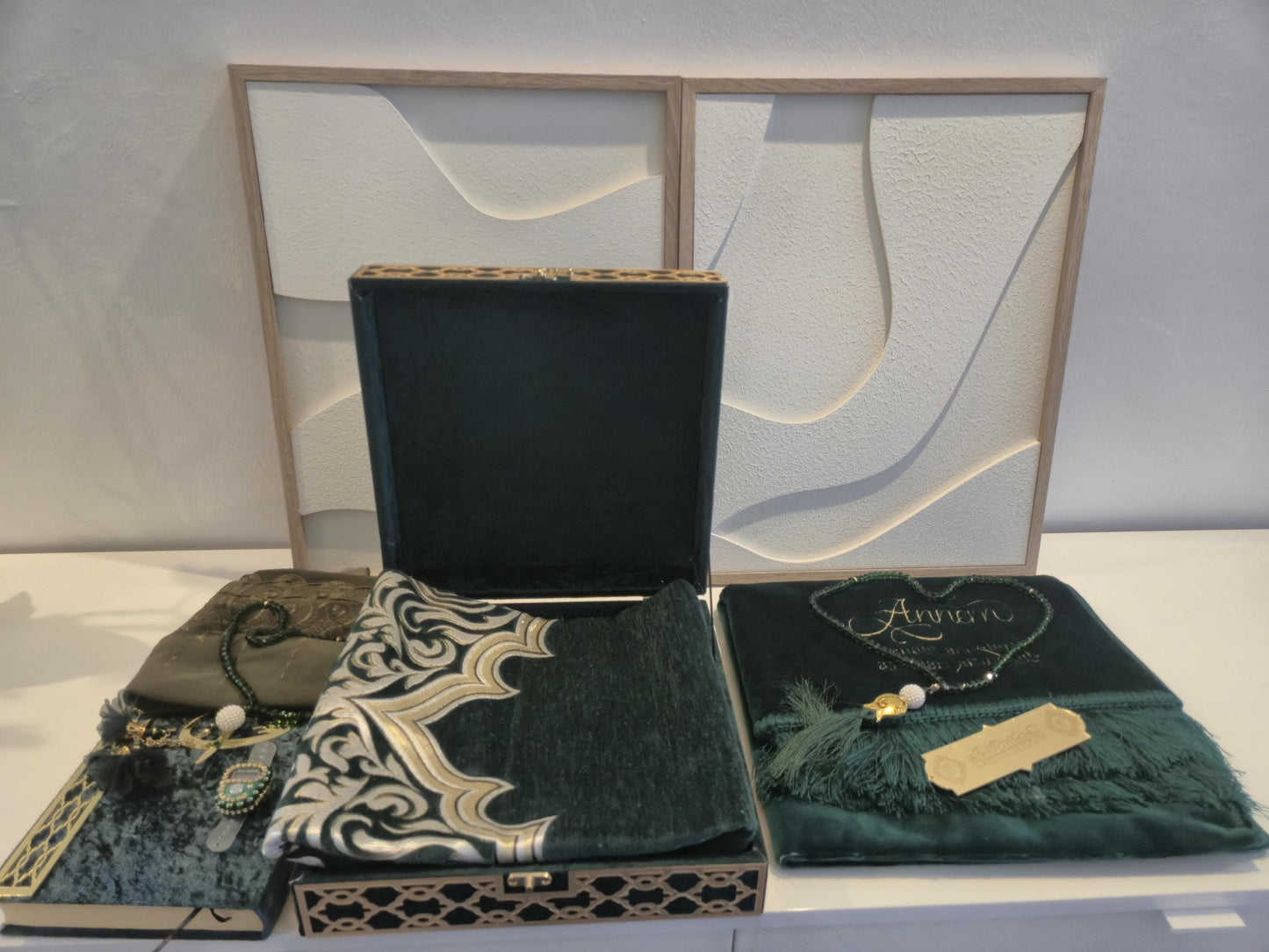 Koran Set Box Islam Geschenkbox in Farbe Grün Set