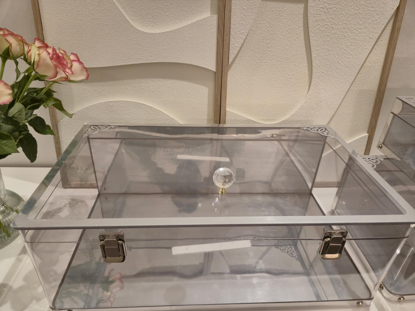 Elegante Plexiglas Geschenkboxen – 3er Set mit Silberbeschlägen*Ceyiz Kutusu Geschenkbox