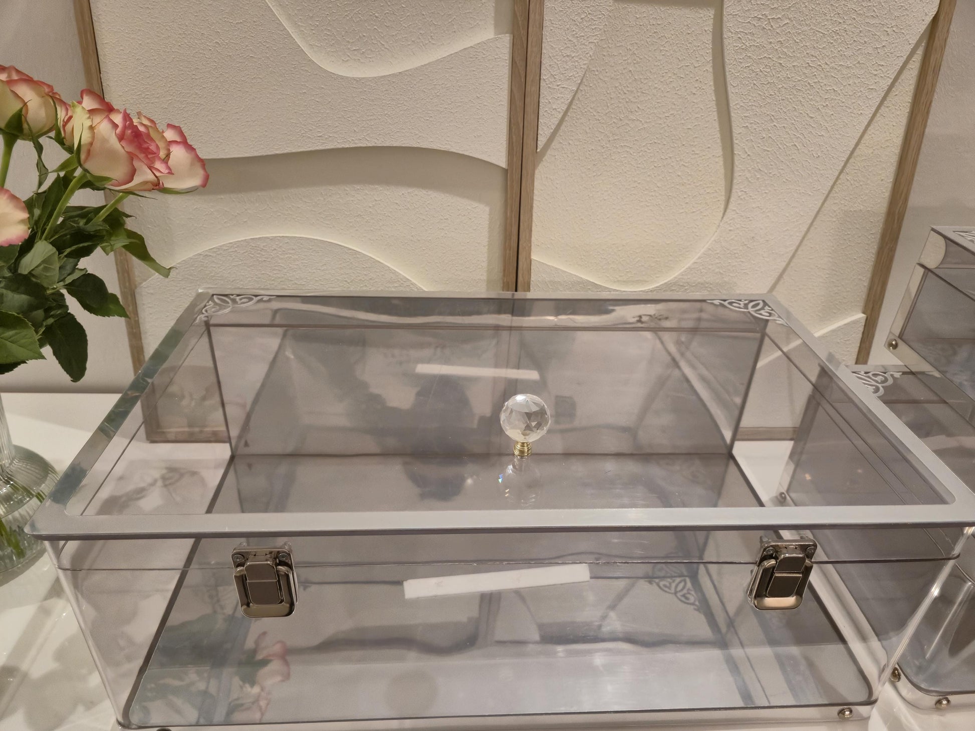 Elegante Plexiglas Geschenkboxen – 3er Set mit Silberbeschlägen*Ceyiz Kutusu Geschenkbox