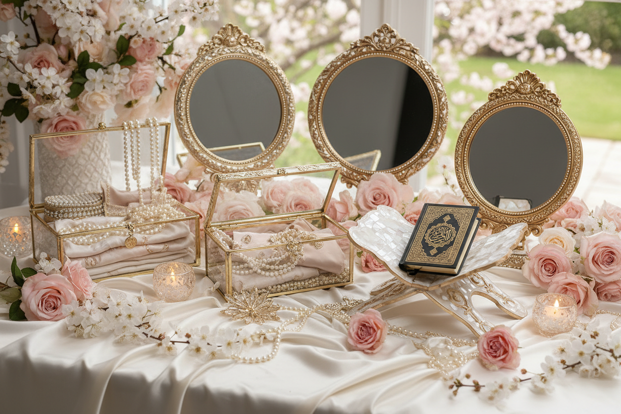 Nisan hazirliklari cam kutu ayna seti kuran