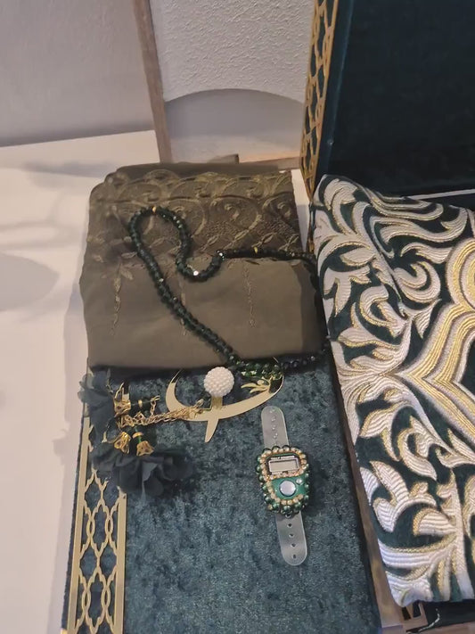 Koran Set Box Islam Geschenkbox in Farbe Grün Set