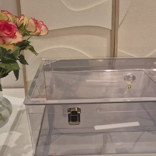 Elegante Plexiglas Geschenkboxen – 3er Set mit Silberbeschlägen*Ceyiz Kutusu Geschenkbox