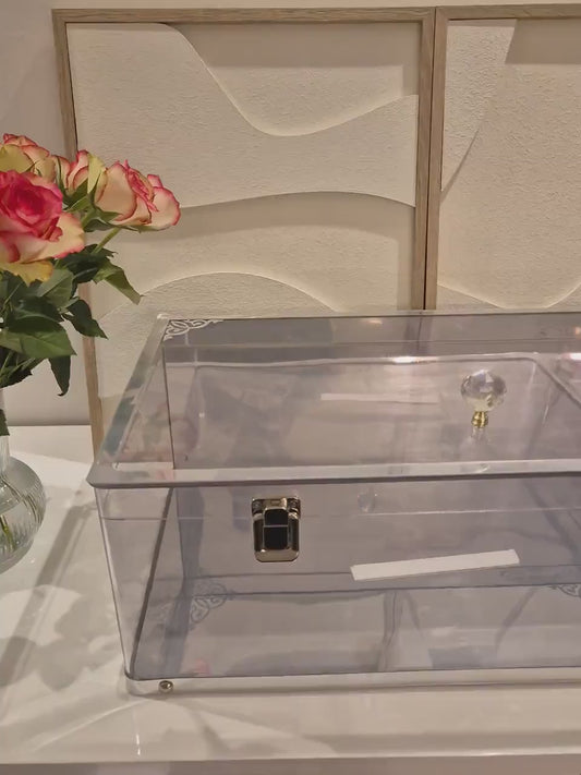 Elegante Plexiglas Geschenkboxen – 3er Set mit Silberbeschlägen*Ceyiz Kutusu Geschenkbox