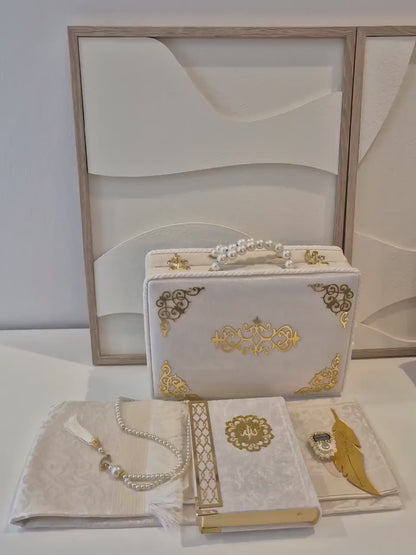 Koran Set Box Islam Geschenkbox in Farbe Gold oder Creme
