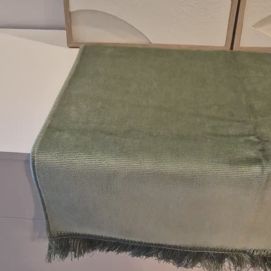 Luxusqualität  Gebetsteppich Namazlik mit Gravur Annem und Crystal Tesbih in div.Farben hochwertig